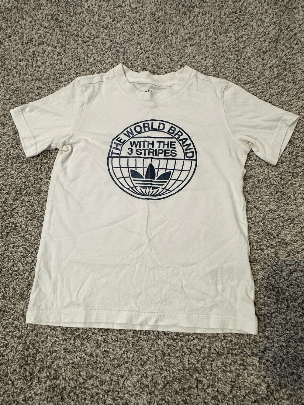 adidas White Tee with Black Trefoil Print